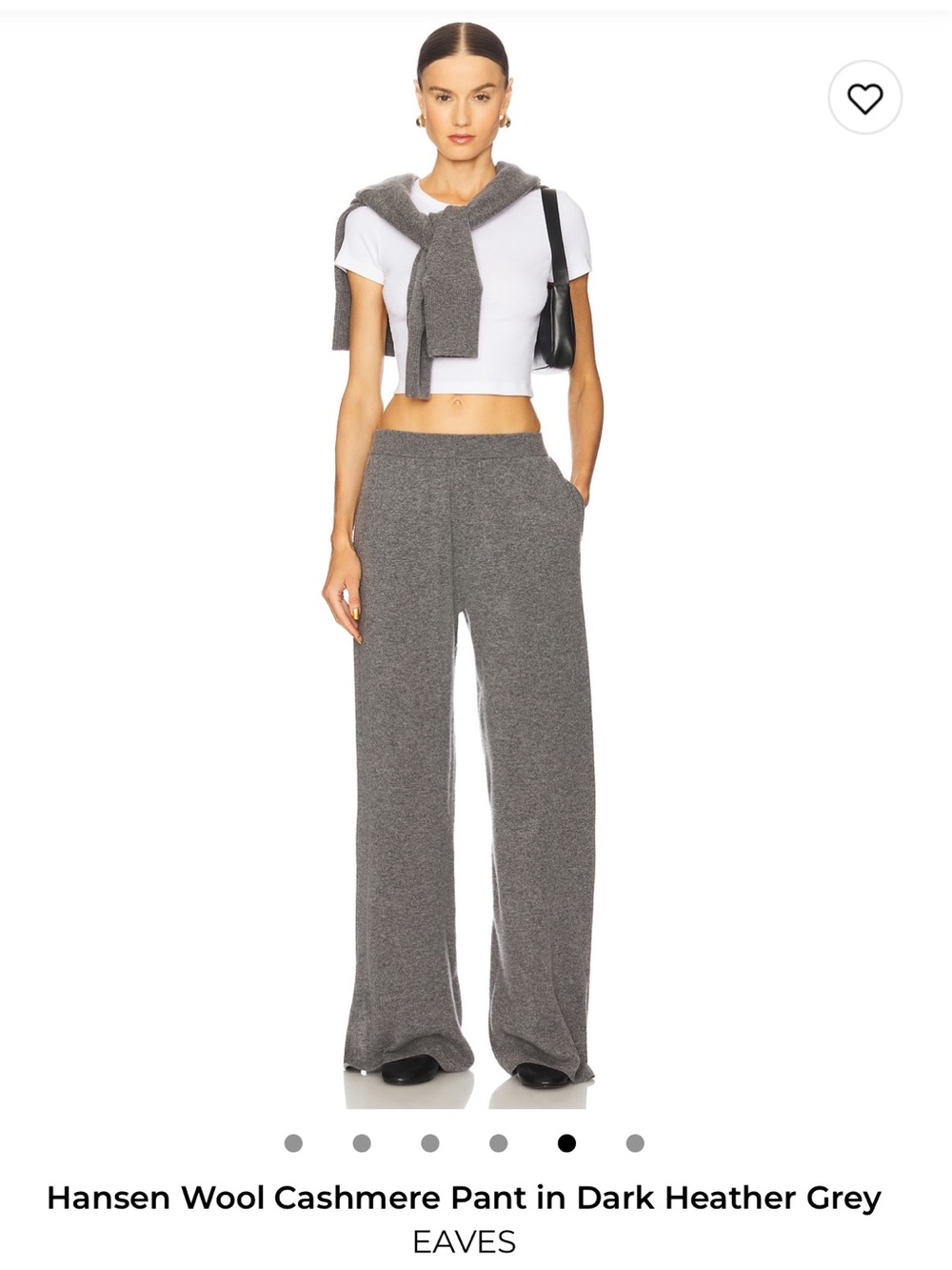 EAVES Wide-Leg Hansen Wool-Cashmere Pants in Dark Heather Grey